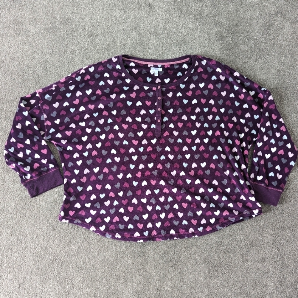 Secret Treasures Women's Purple Pajama Top Size 22W 24W Valentine's Day Hearts